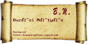 Buzási Mátyás névjegykártya